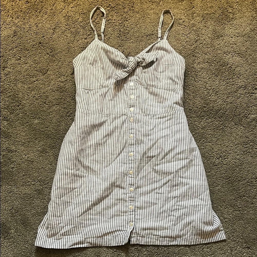 Abercrombie & Fitch Striped Dress - White and Gray